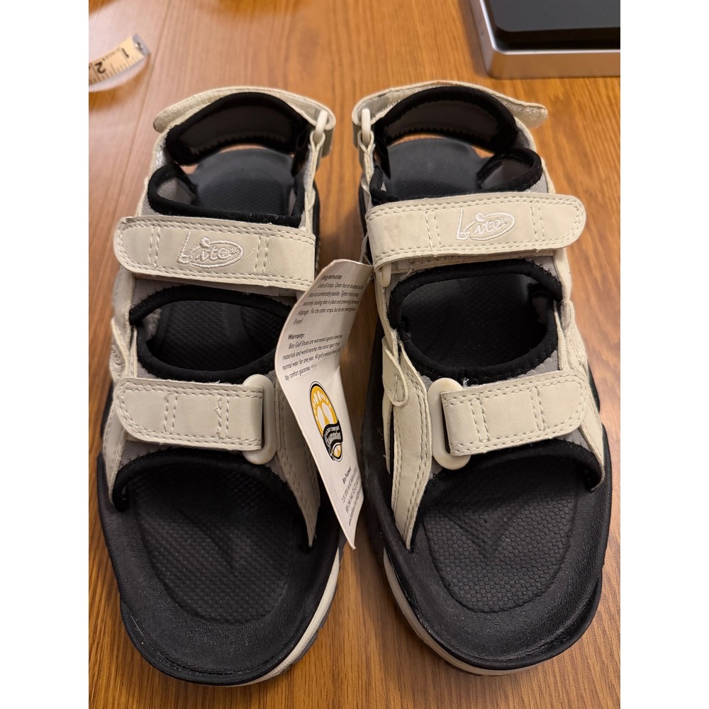 Bite Golf Exodus Snake River Sandals Womens 7 Cream Black Spiked Golf Shoes NEW